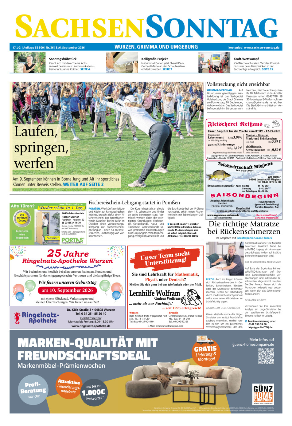 Sachsen-Sonntag Wurzen_Grimma vom Samstag, 05.09.2026