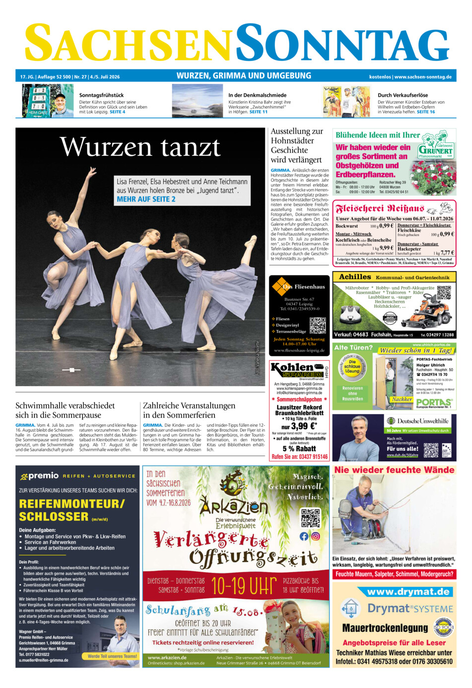 Sachsen-Sonntag Wurzen_Grimma vom Samstag, 04.07.2026