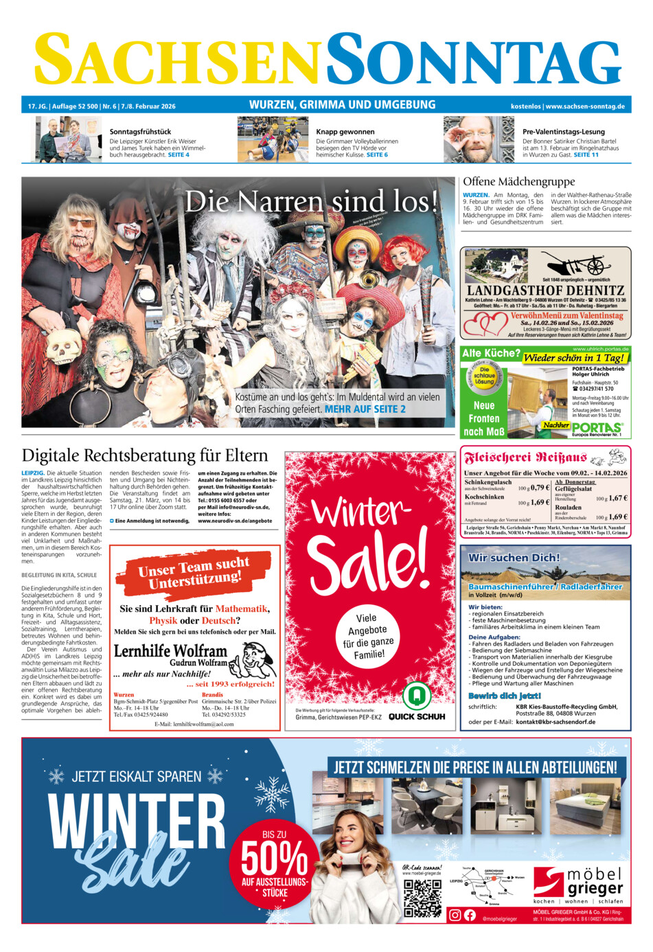 Sachsen-Sonntag Wurzen_Grimma vom Samstag, 07.02.2026