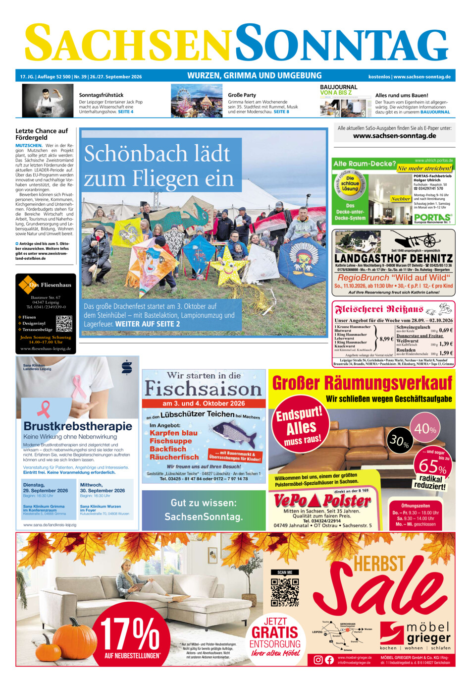 Sachsen-Sonntag Wurzen_Grimma vom Samstag, 26.09.2026