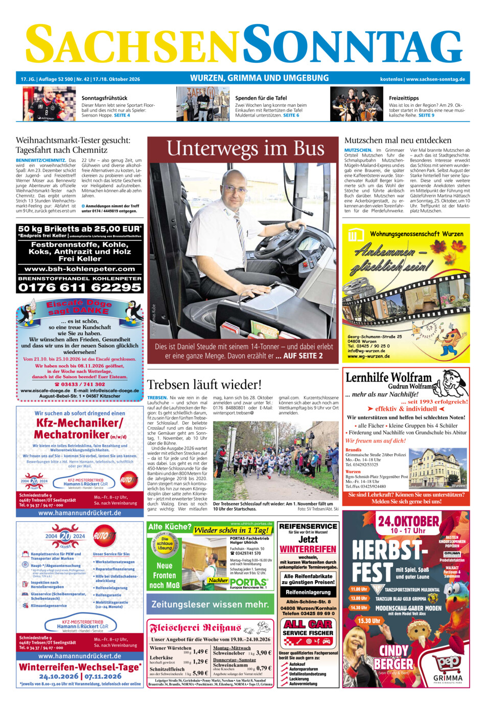 Sachsen-Sonntag Wurzen_Grimma vom Samstag, 17.10.2026