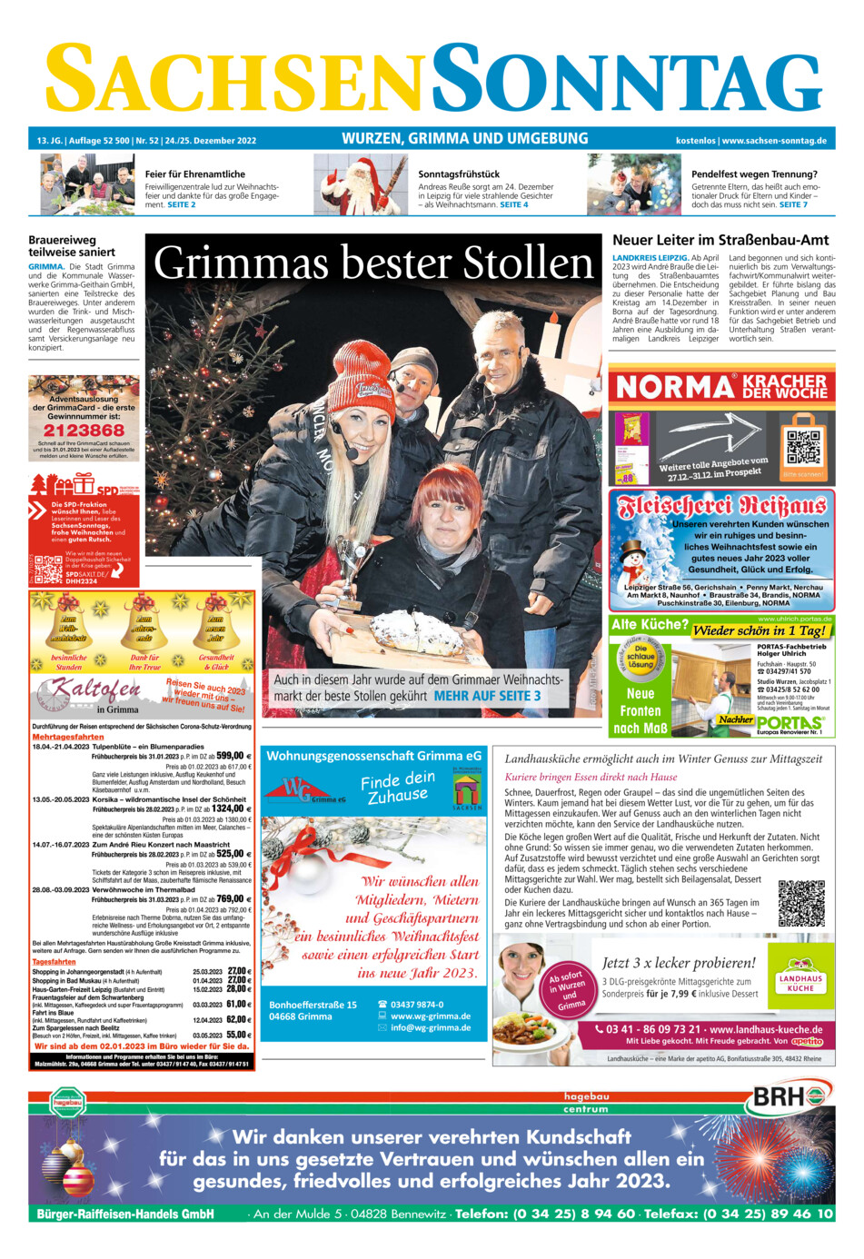 Sachsen-Sonntag Wurzen_Grimma vom Samstag, 24.12.2022