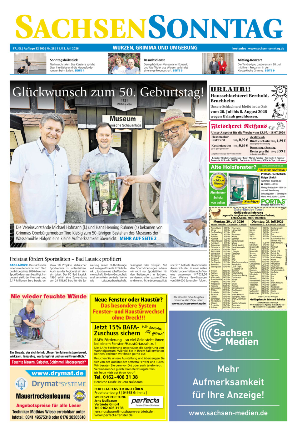 Sachsen-Sonntag Wurzen_Grimma vom Samstag, 11.07.2026