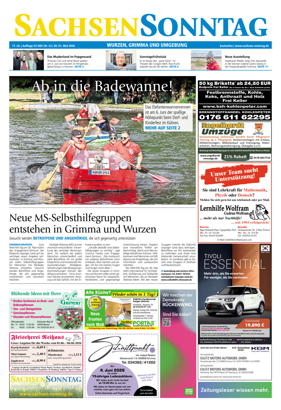 Sachsen-Sonntag Wurzen_Grimma vom Samstag, 30.05.2026