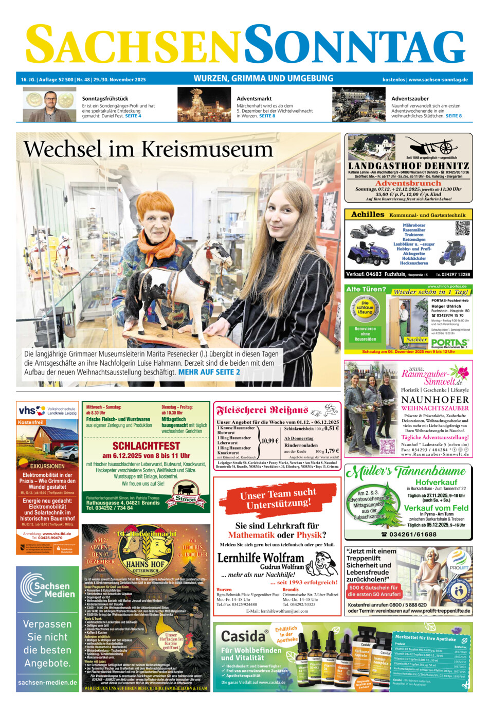 Sachsen-Sonntag Wurzen_Grimma vom Samstag, 29.11.2025