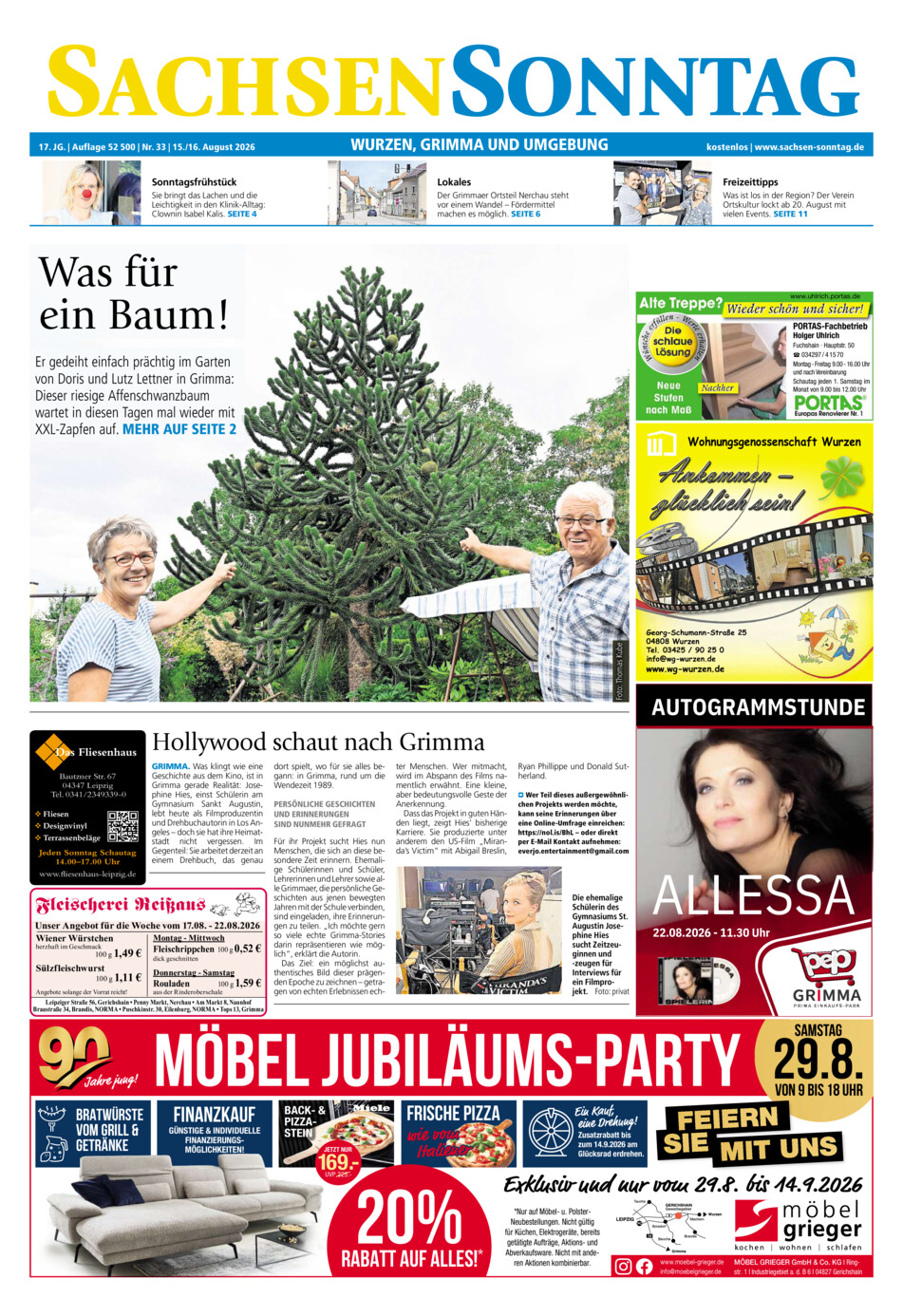 Sachsen-Sonntag Wurzen_Grimma vom Samstag, 15.08.2026