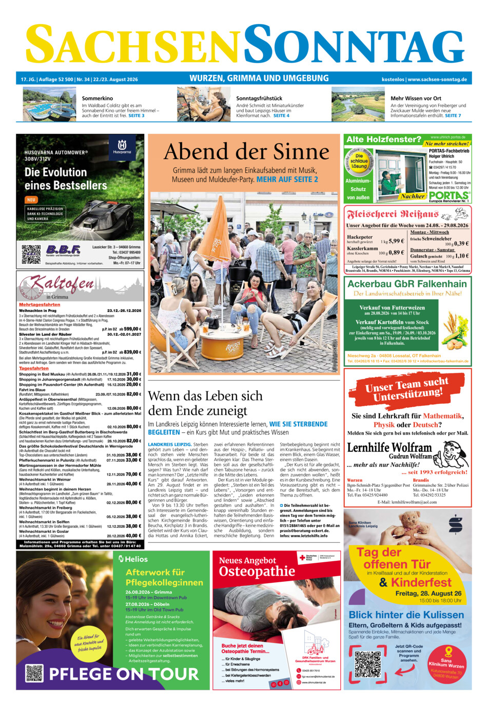Sachsen-Sonntag Wurzen_Grimma vom Samstag, 22.08.2026