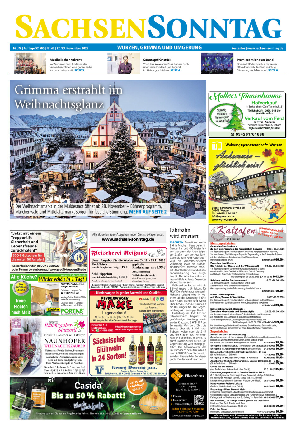 Sachsen-Sonntag Wurzen_Grimma vom Samstag, 22.11.2025