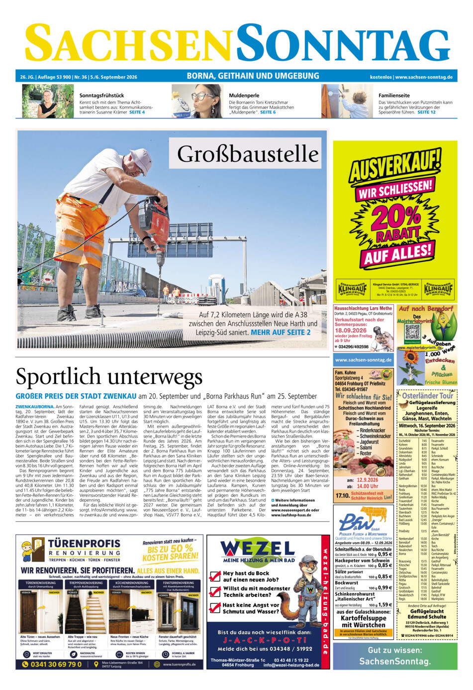 Sachsen-Sonntag Borna_Geithain vom Samstag, 05.09.2026