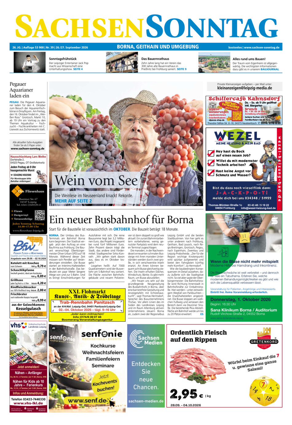 Sachsen-Sonntag Borna_Geithain vom Samstag, 26.09.2026