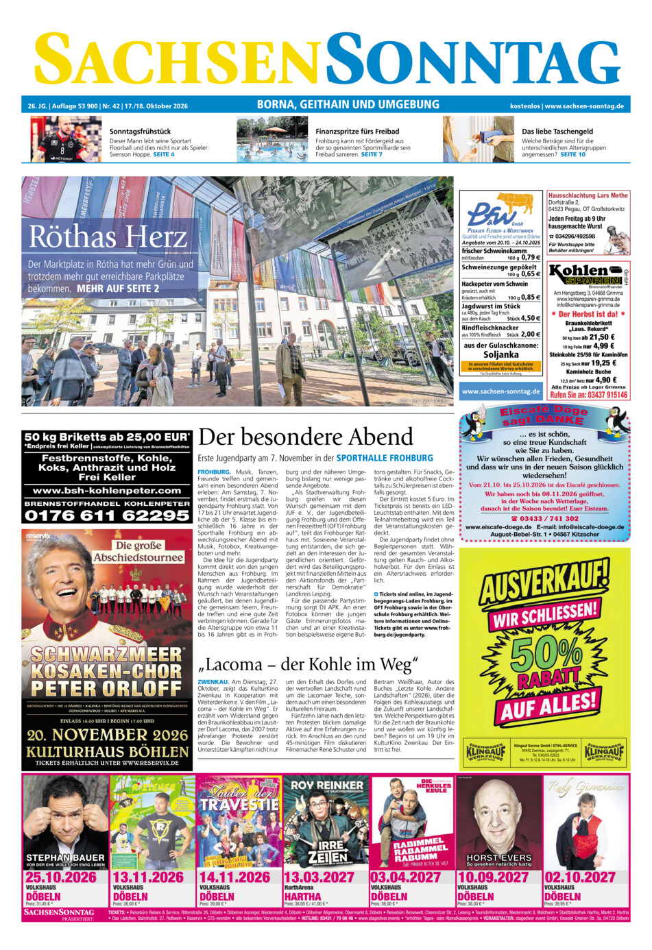 Sachsen-Sonntag Borna_Geithain vom Samstag, 17.10.2026