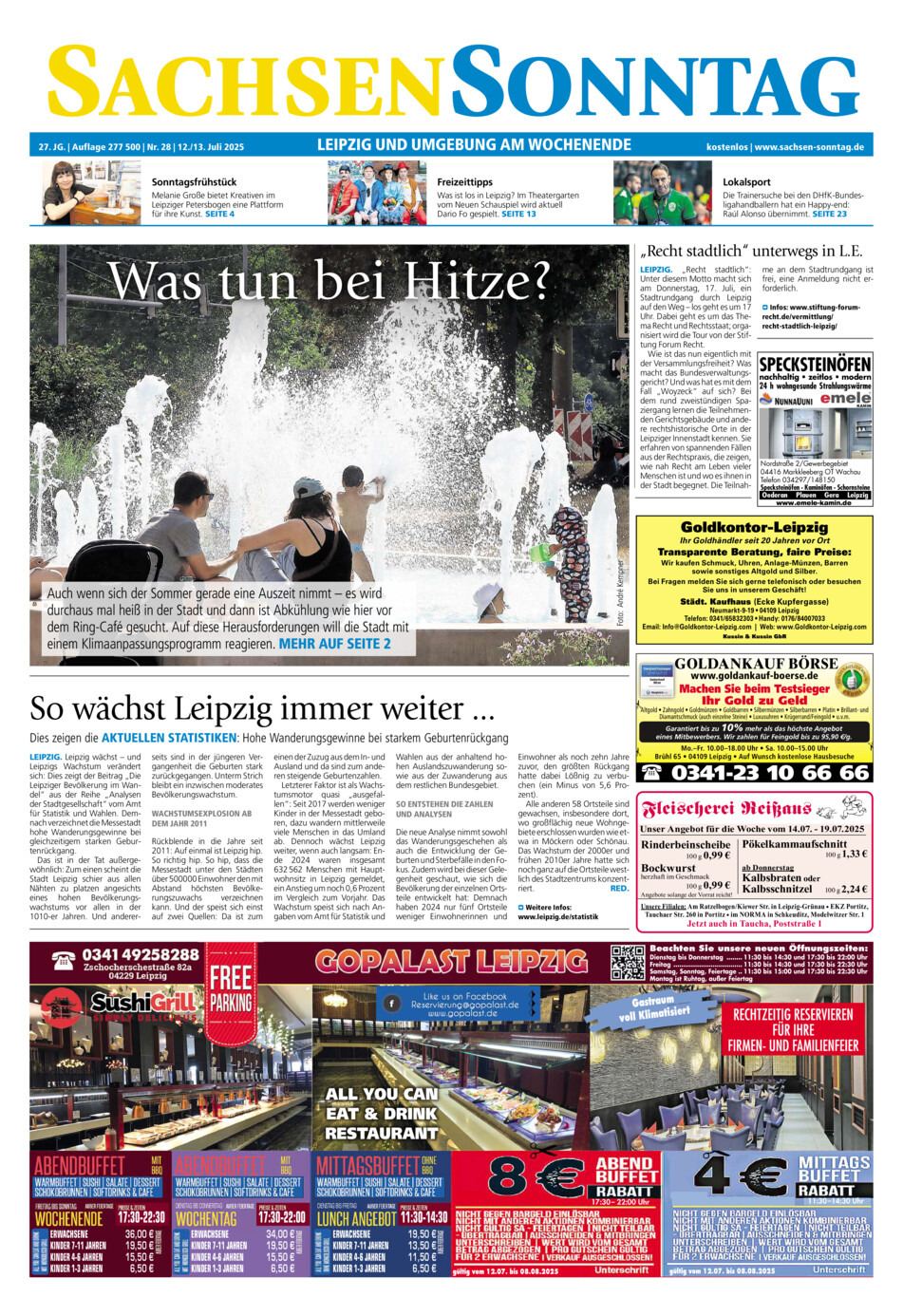Sachsen-Sonntag Leipzig vom Samstag, 12.07.2025