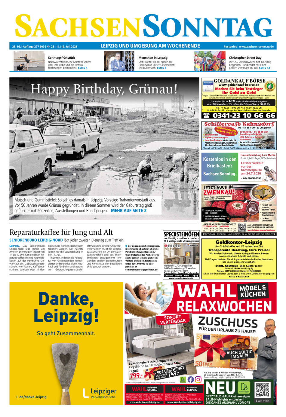 Sachsen-Sonntag Leipzig vom Samstag, 11.07.2026