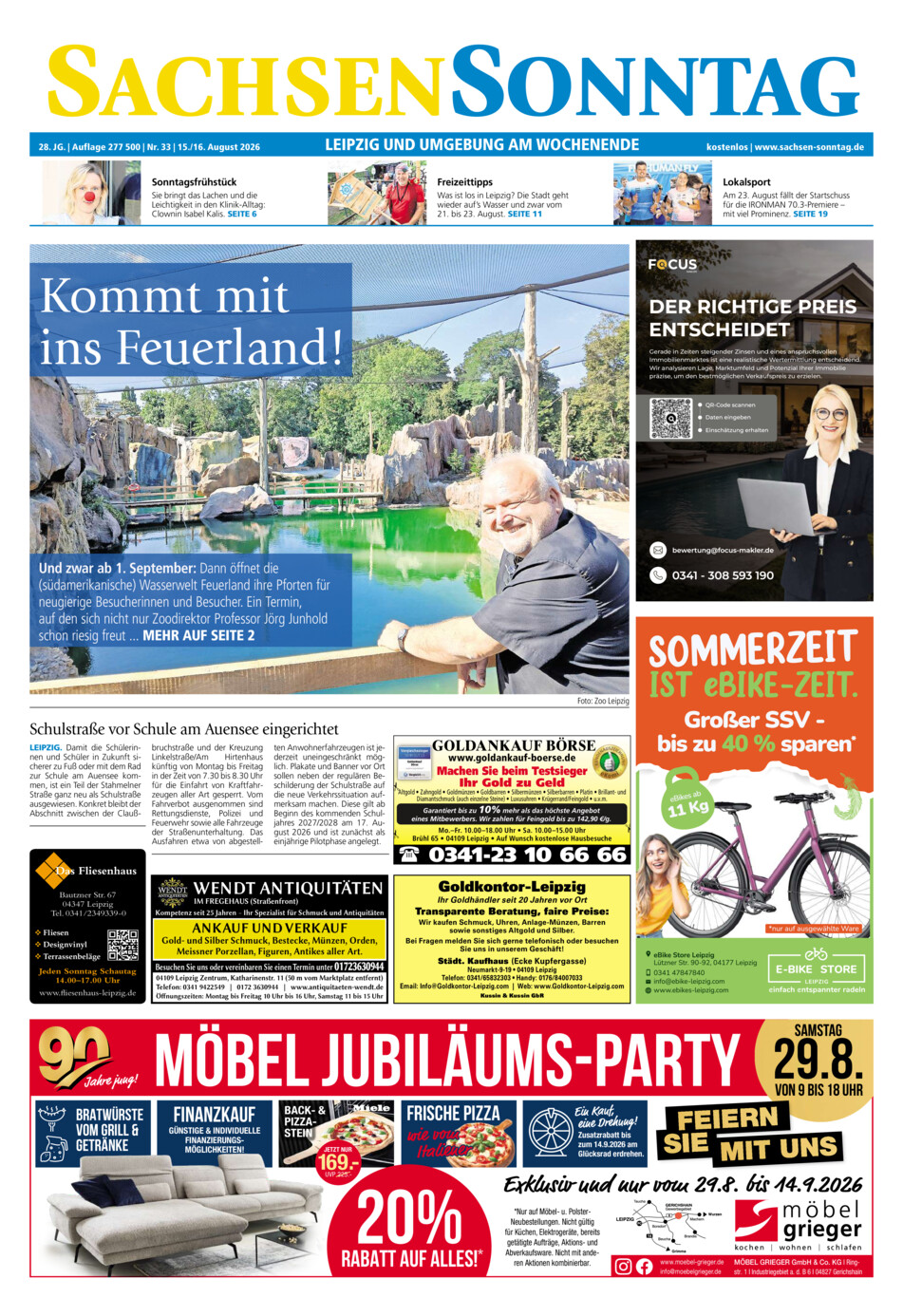 Sachsen-Sonntag Leipzig vom Samstag, 15.08.2026