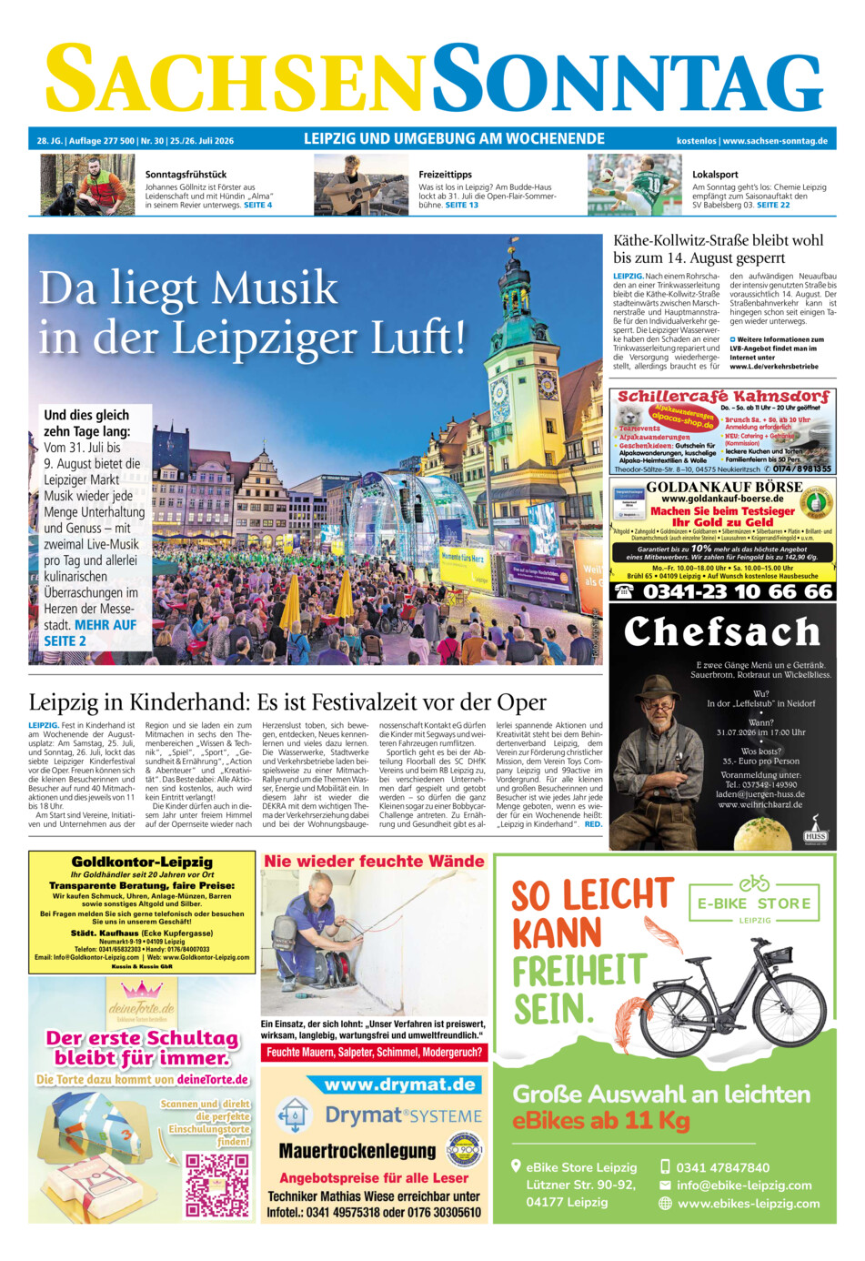 Sachsen-Sonntag Leipzig vom Samstag, 25.07.2026