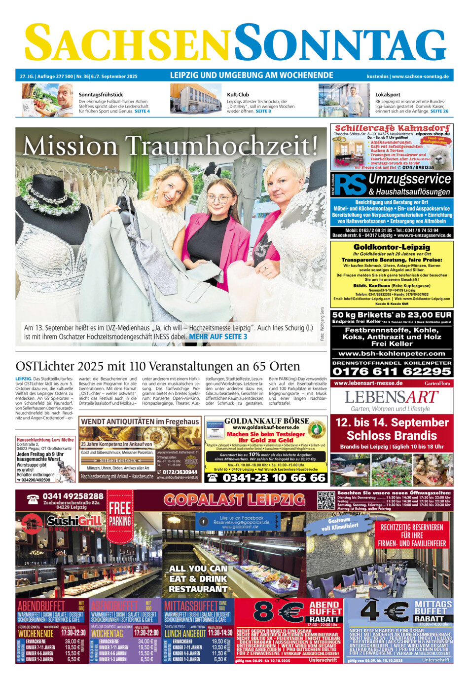 Sachsen-Sonntag Leipzig vom Samstag, 06.09.2025