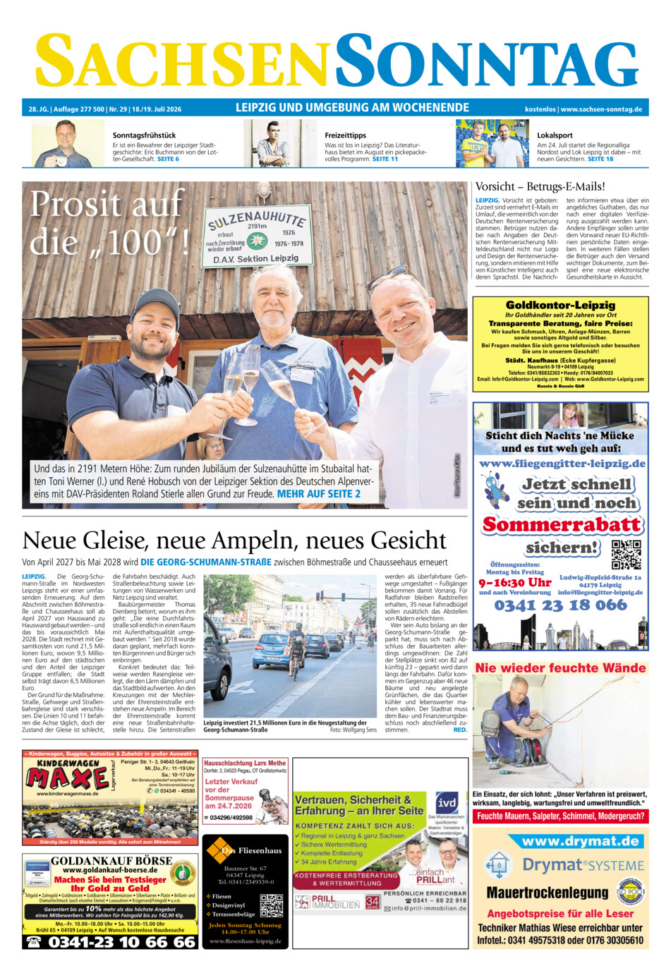 Sachsen-Sonntag Leipzig vom Samstag, 18.07.2026