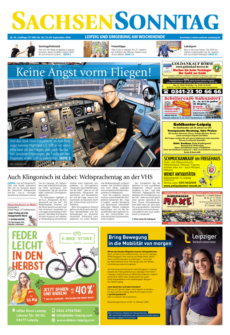 Sachsen-Sonntag Leipzig vom Samstag, 19.09.2026