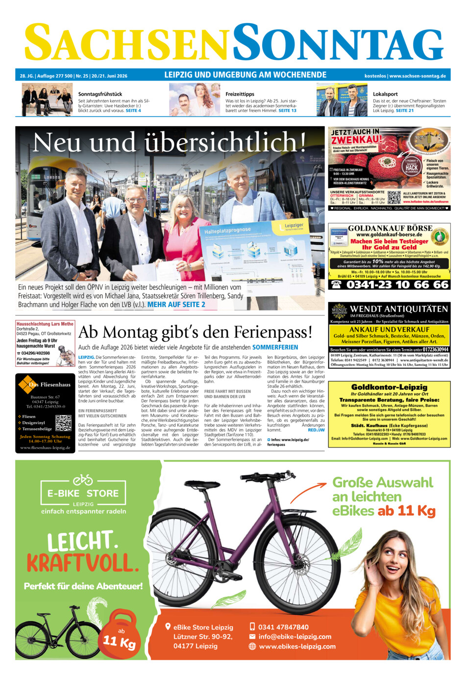 Sachsen-Sonntag Leipzig vom Samstag, 20.06.2026