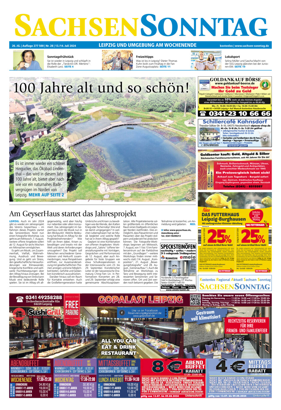 Sachsen-Sonntag Leipzig vom Samstag, 13.07.2024