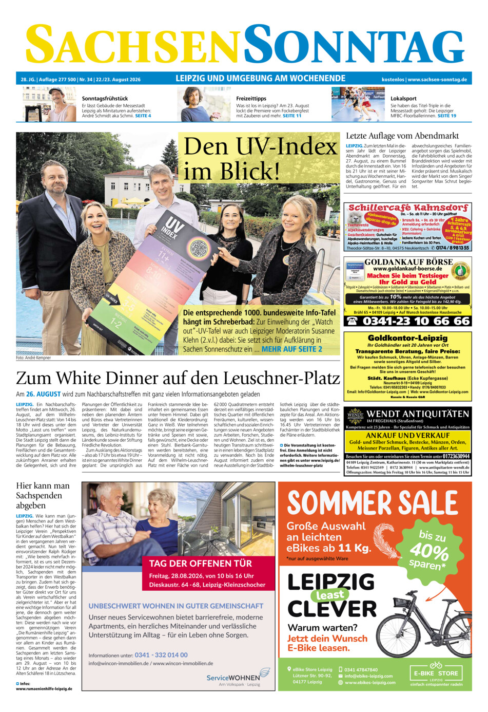 Sachsen-Sonntag Leipzig vom Samstag, 22.08.2026
