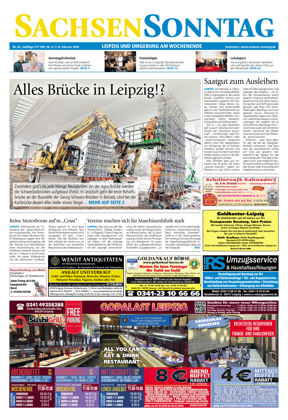 Sachsen-Sonntag Leipzig vom Samstag, 07.02.2026