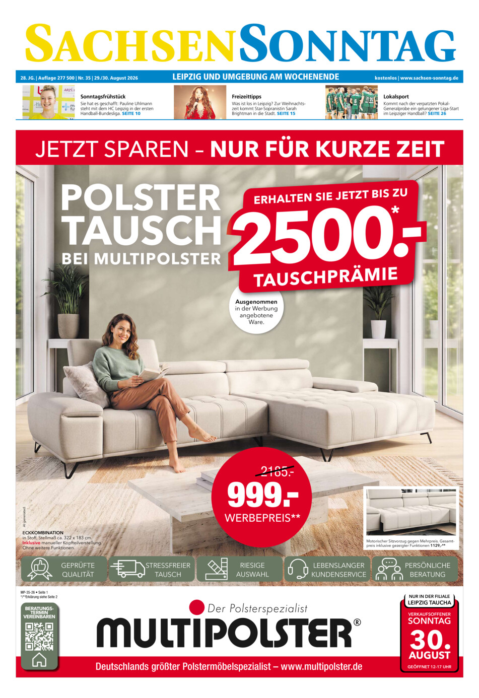 Sachsen-Sonntag Leipzig vom Samstag, 29.08.2026