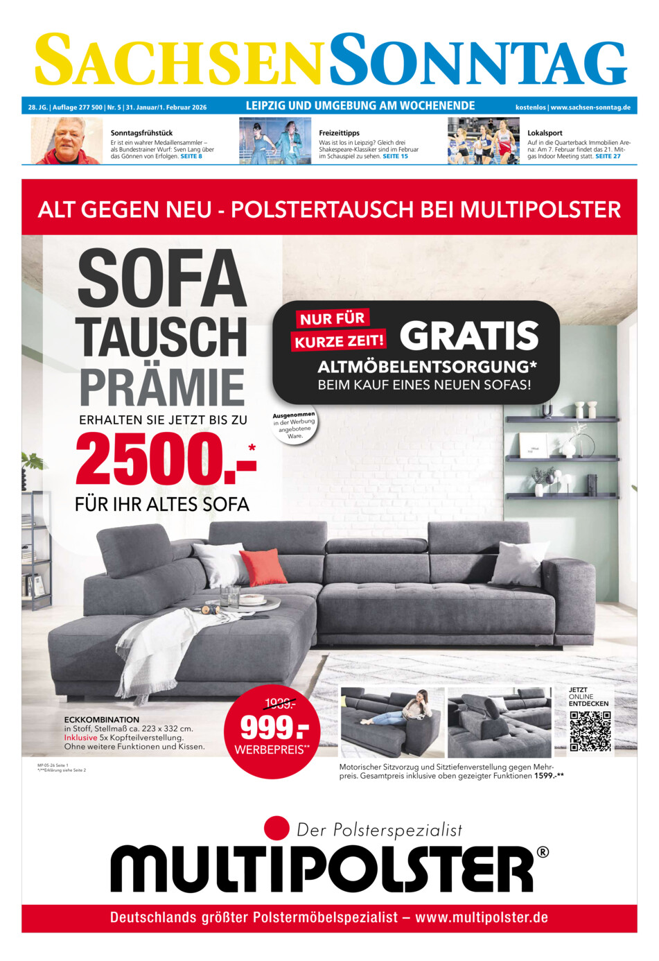 Sachsen-Sonntag Leipzig vom Samstag, 31.01.2026