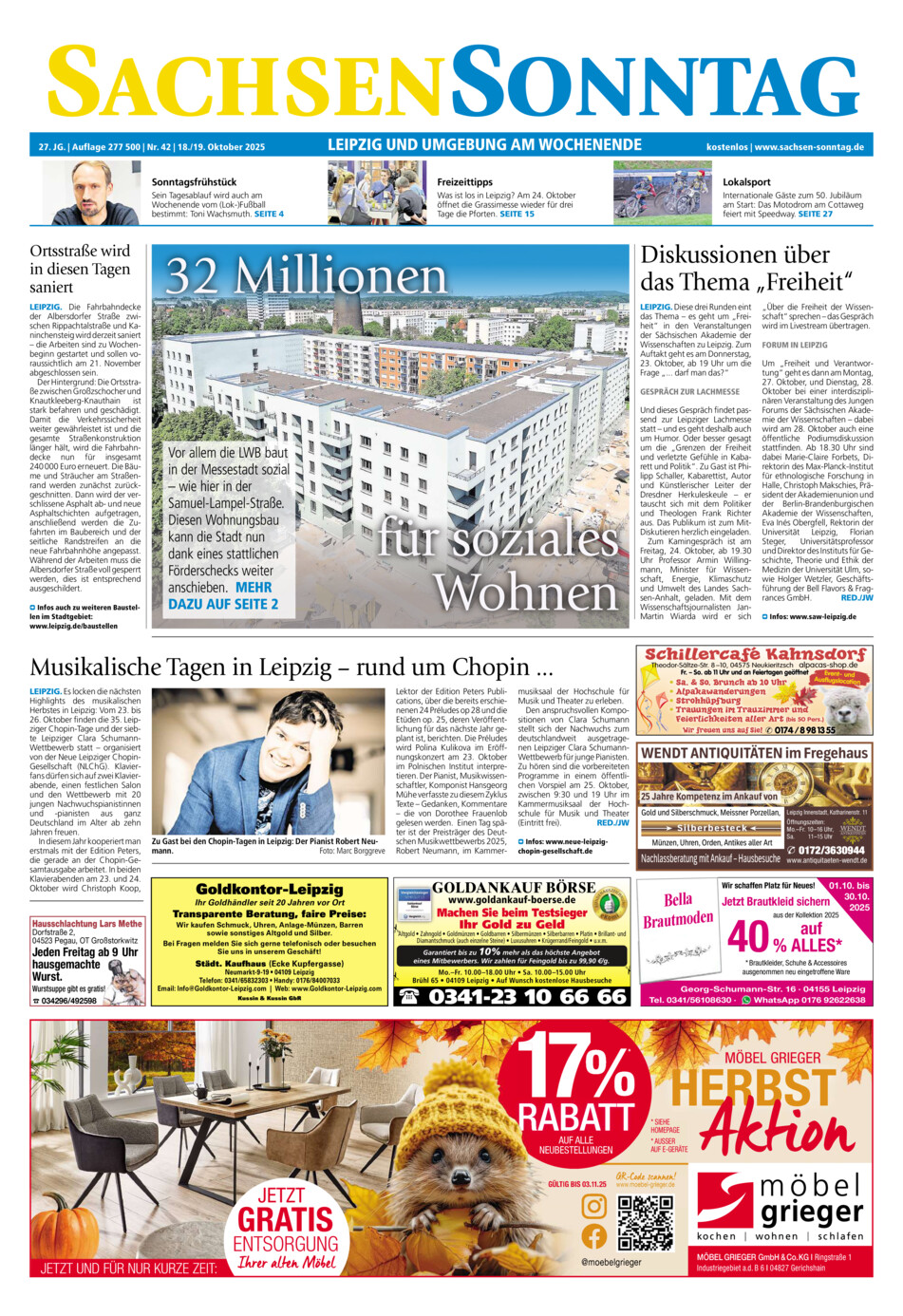 Sachsen-Sonntag Leipzig vom Samstag, 18.10.2025