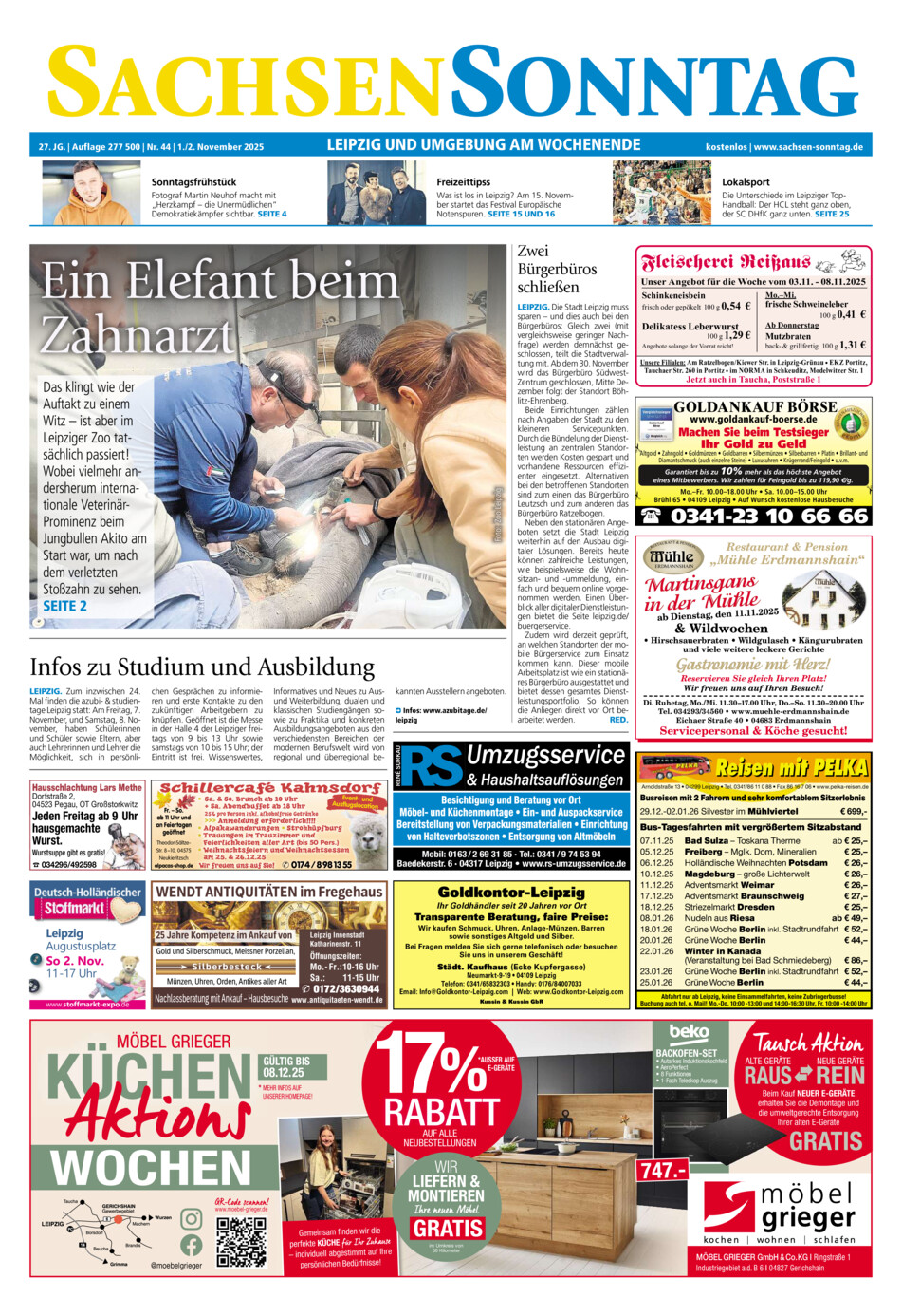 Sachsen-Sonntag Leipzig vom Samstag, 01.11.2025