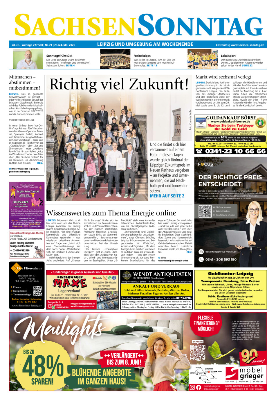 Sachsen-Sonntag Leipzig vom Samstag, 23.05.2026