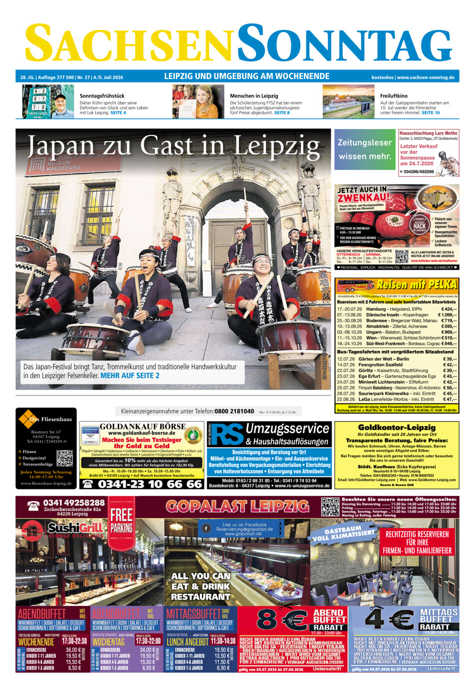 Sachsen-Sonntag Leipzig vom Samstag, 04.07.2026