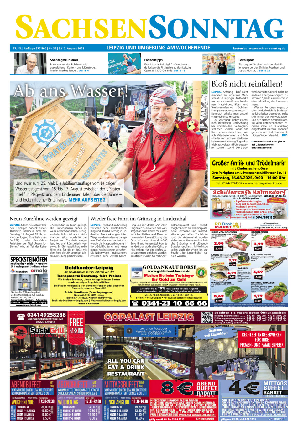 Sachsen-Sonntag Leipzig vom Samstag, 09.08.2025