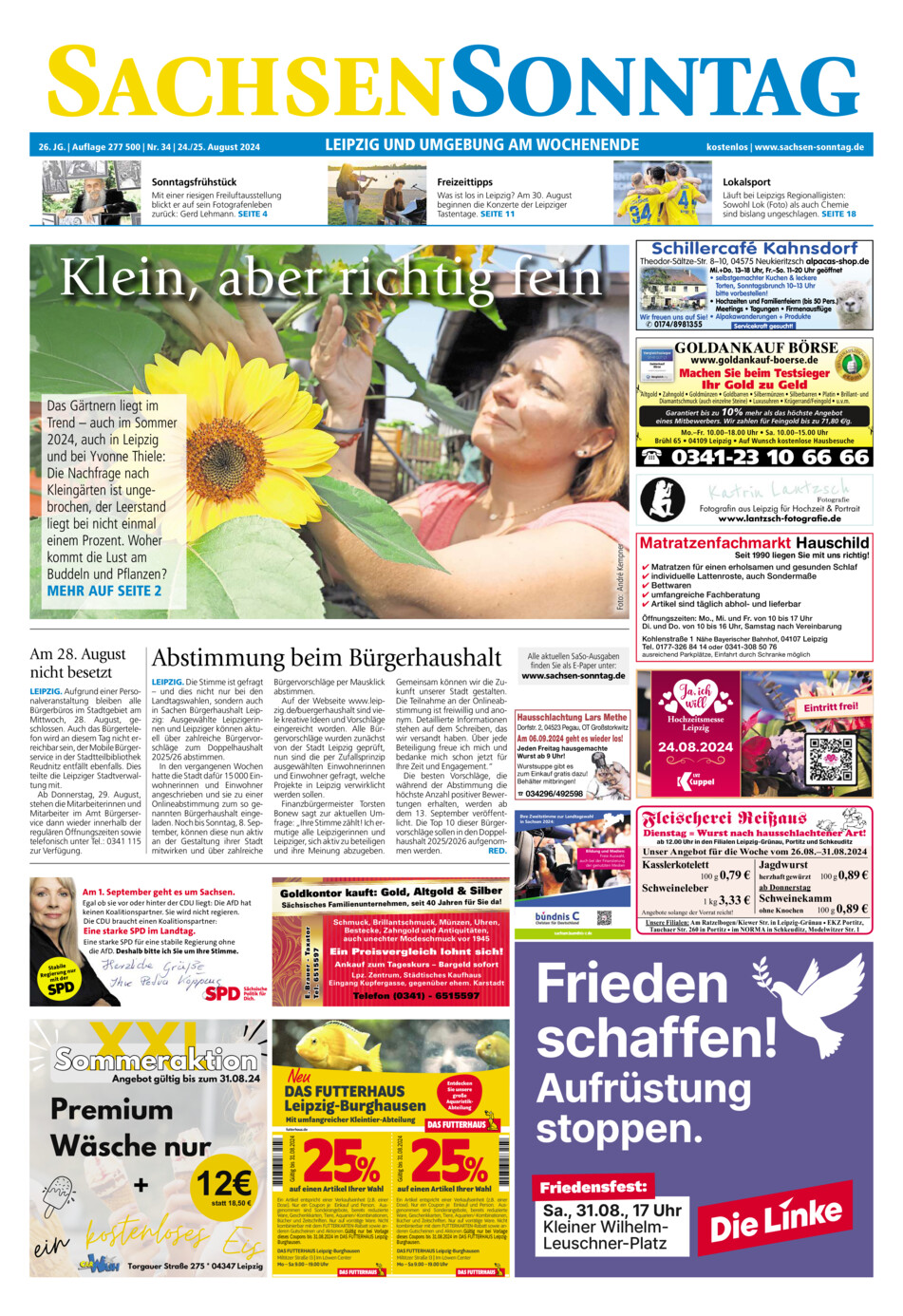 Sachsen-Sonntag Leipzig vom Samstag, 24.08.2024