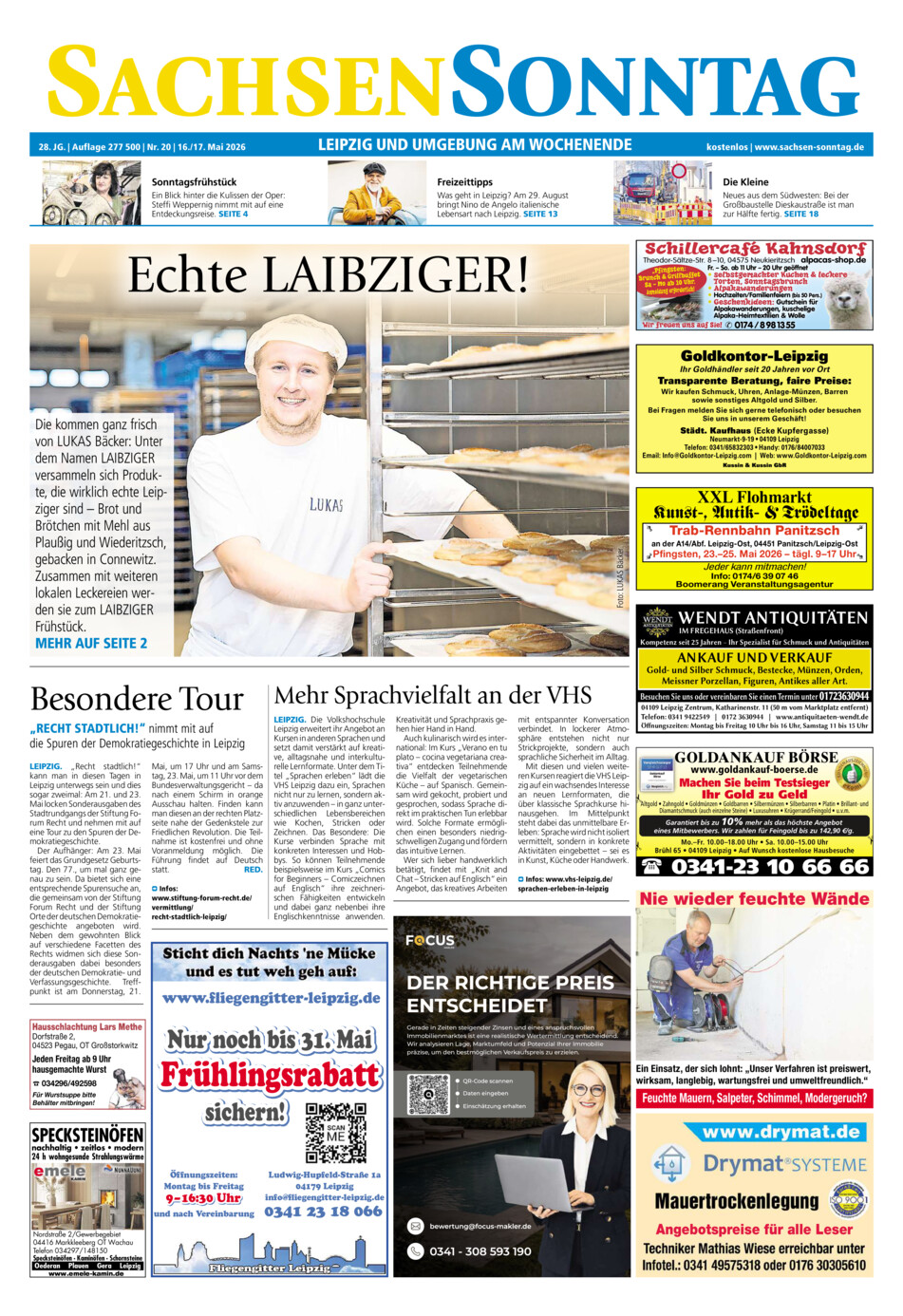 Sachsen-Sonntag Leipzig vom Samstag, 16.05.2026