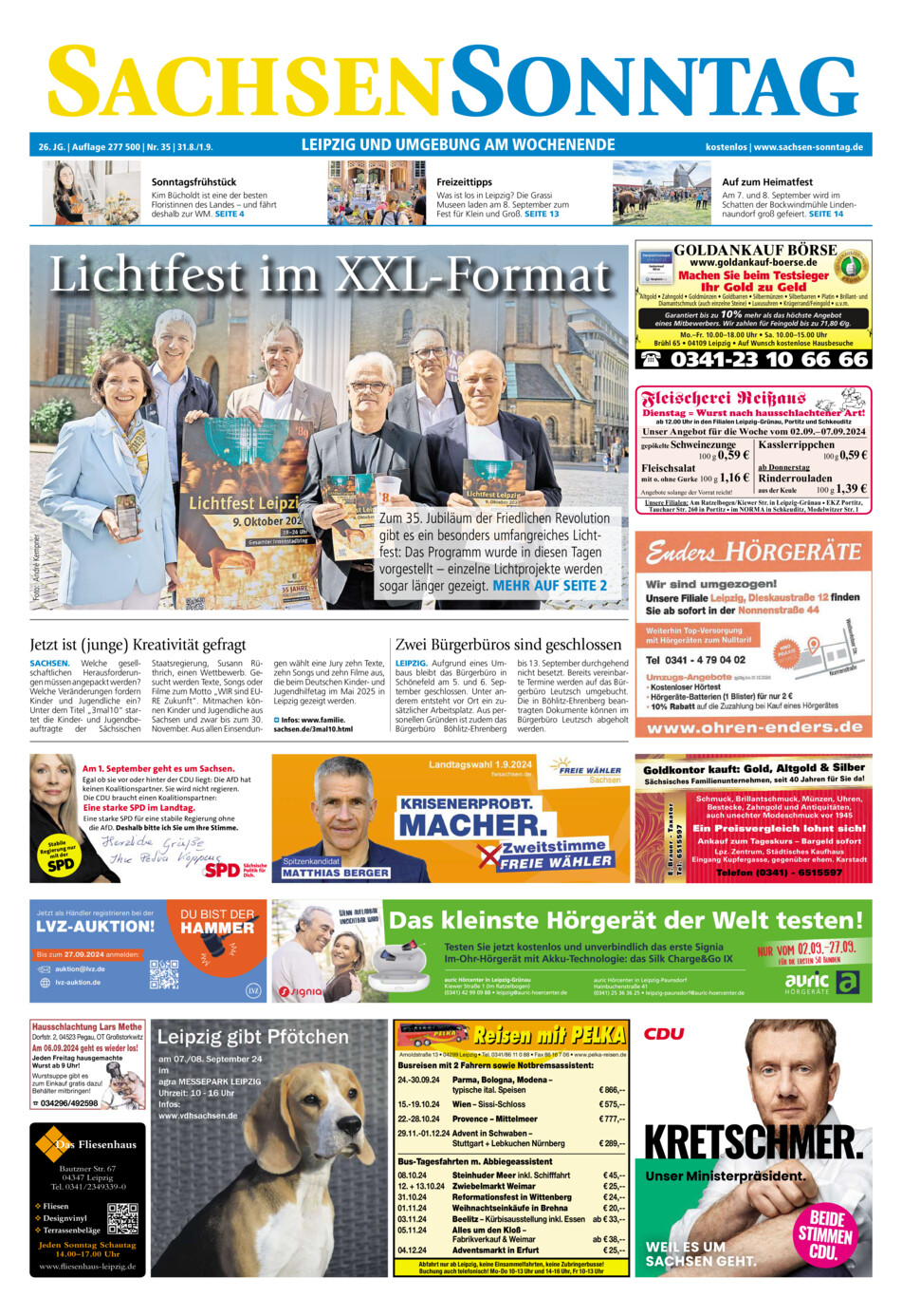 Sachsen-Sonntag Leipzig vom Samstag, 31.08.2024