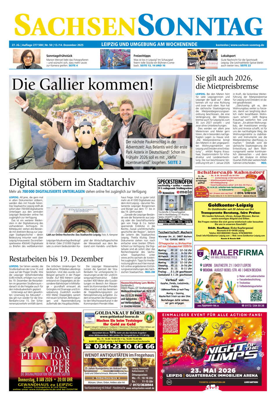 Sachsen-Sonntag Leipzig vom Samstag, 13.12.2025