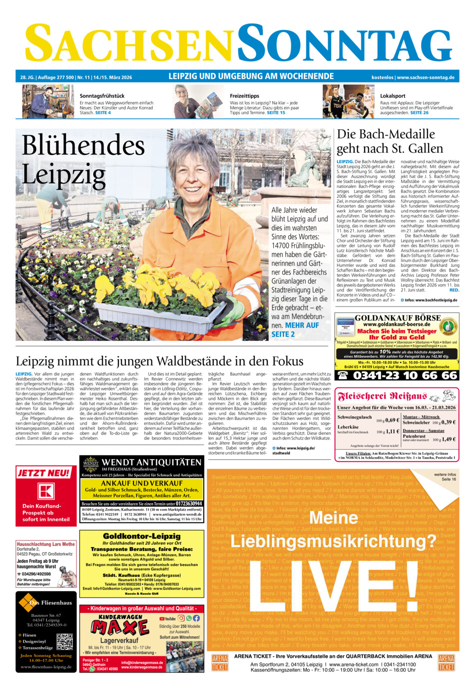 Sachsen-Sonntag Leipzig vom Samstag, 14.03.2026