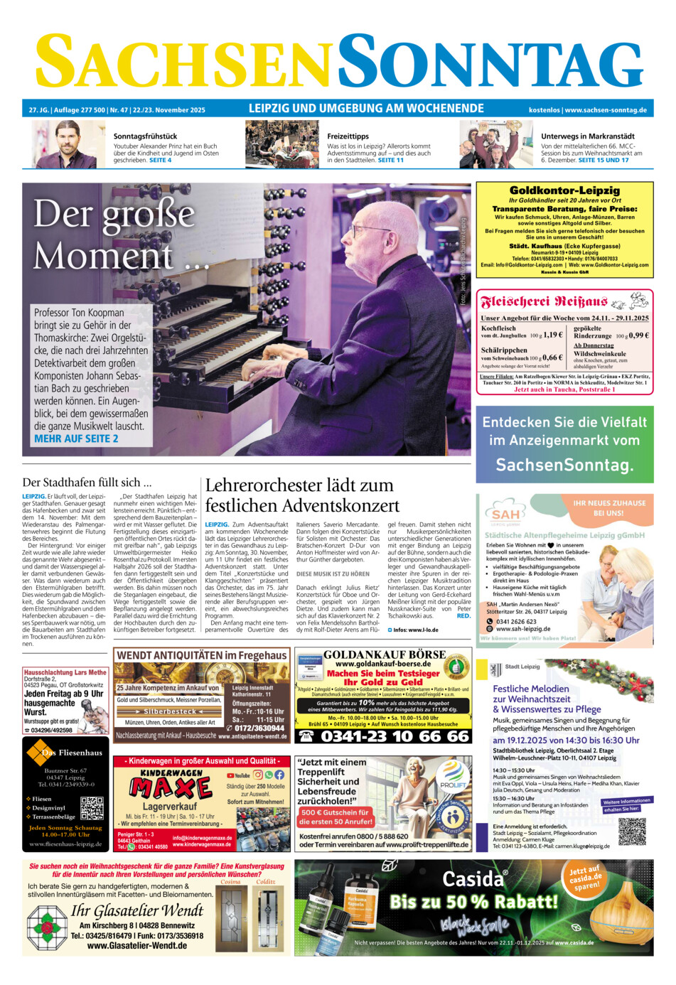 Sachsen-Sonntag Leipzig vom Samstag, 22.11.2025