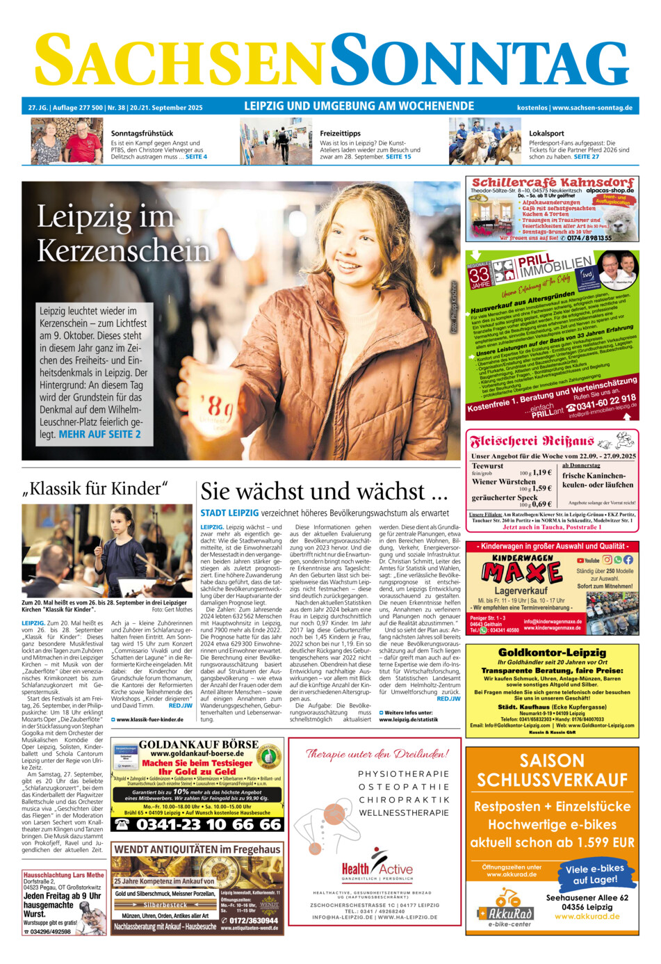 Sachsen-Sonntag Leipzig vom Samstag, 20.09.2025