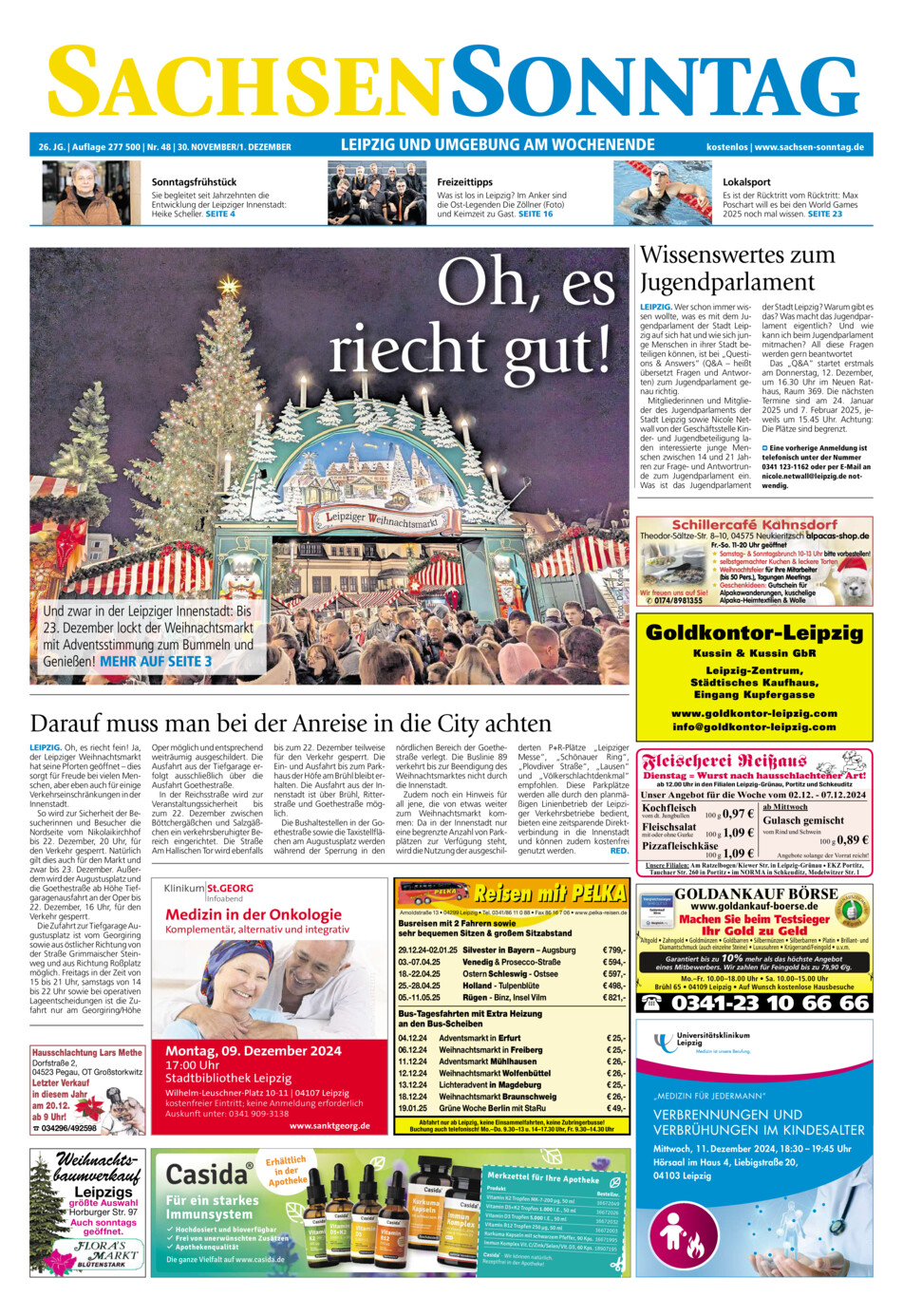 Sachsen-Sonntag Leipzig vom Samstag, 30.11.2024