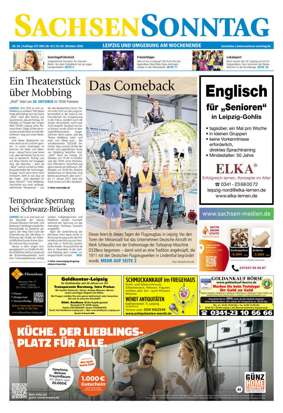 Sachsen-Sonntag Leipzig vom Samstag, 24.10.2026