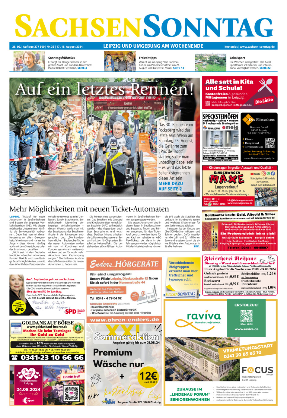 Sachsen-Sonntag Leipzig vom Samstag, 17.08.2024