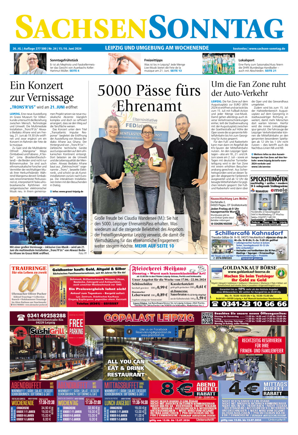 Sachsen-Sonntag Leipzig vom Samstag, 15.06.2024