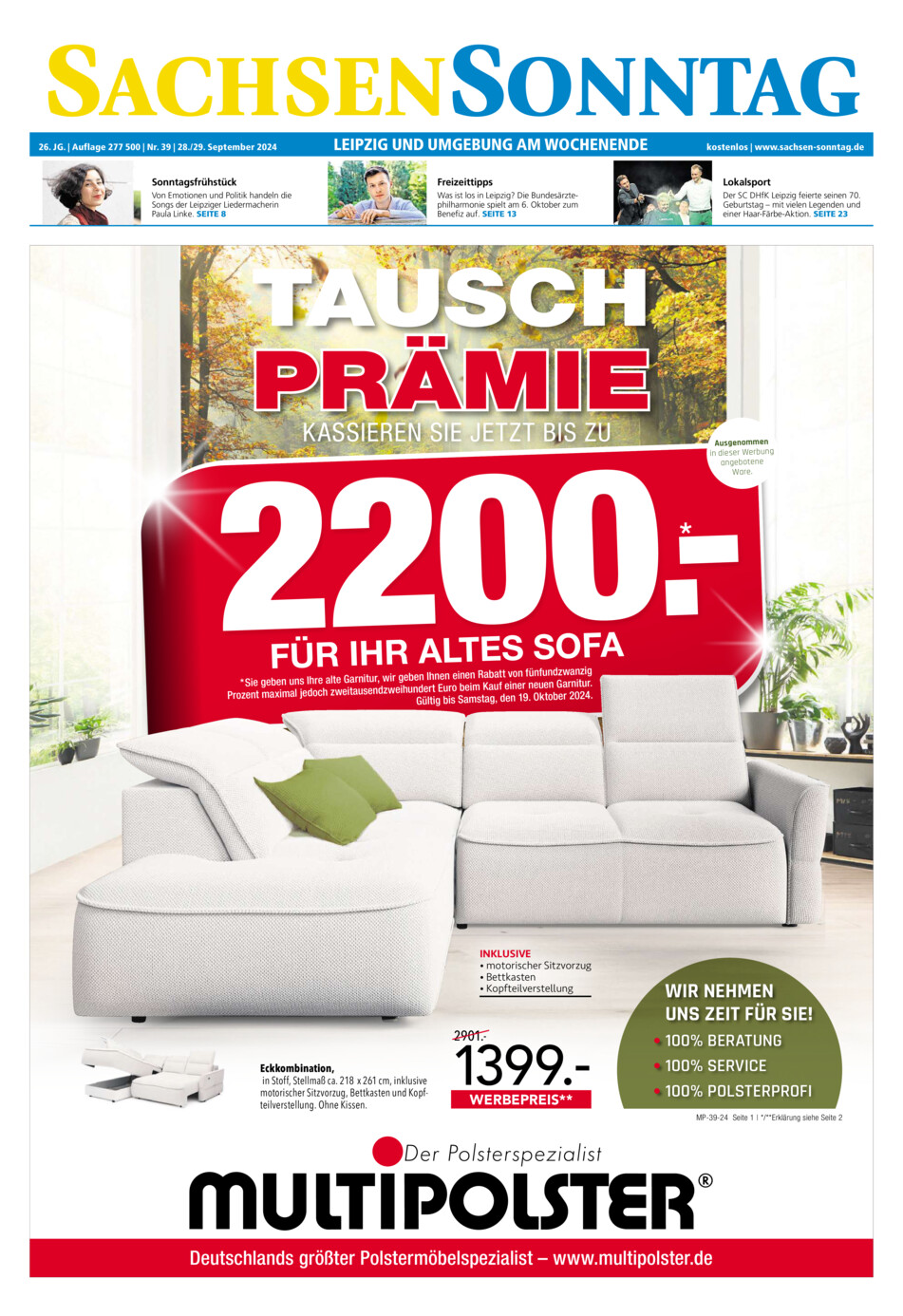 Sachsen-Sonntag Leipzig vom Samstag, 28.09.2024