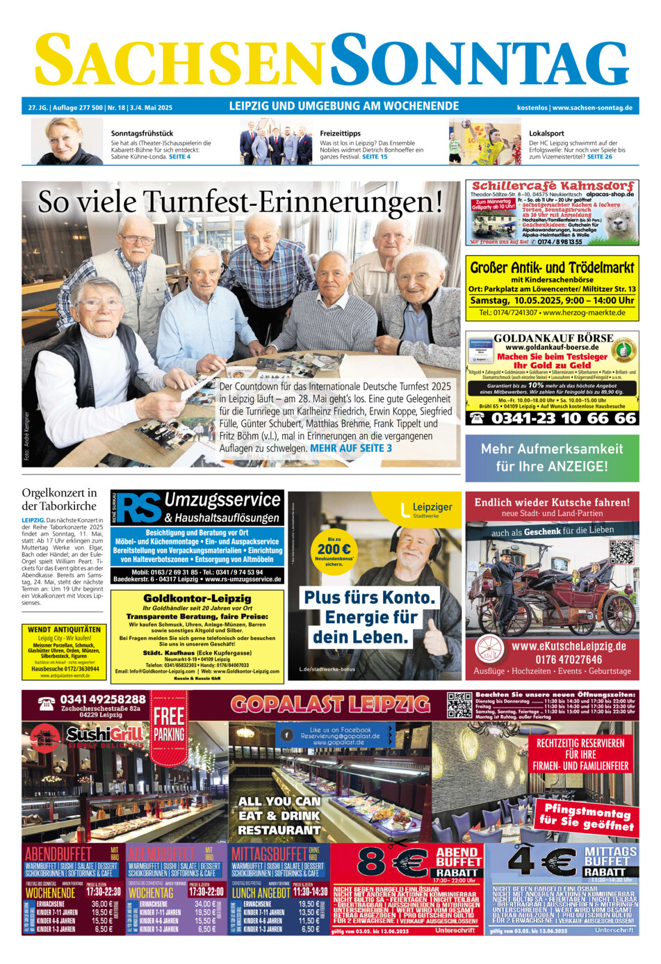 Sachsen-Sonntag Leipzig vom Samstag, 03.05.2025