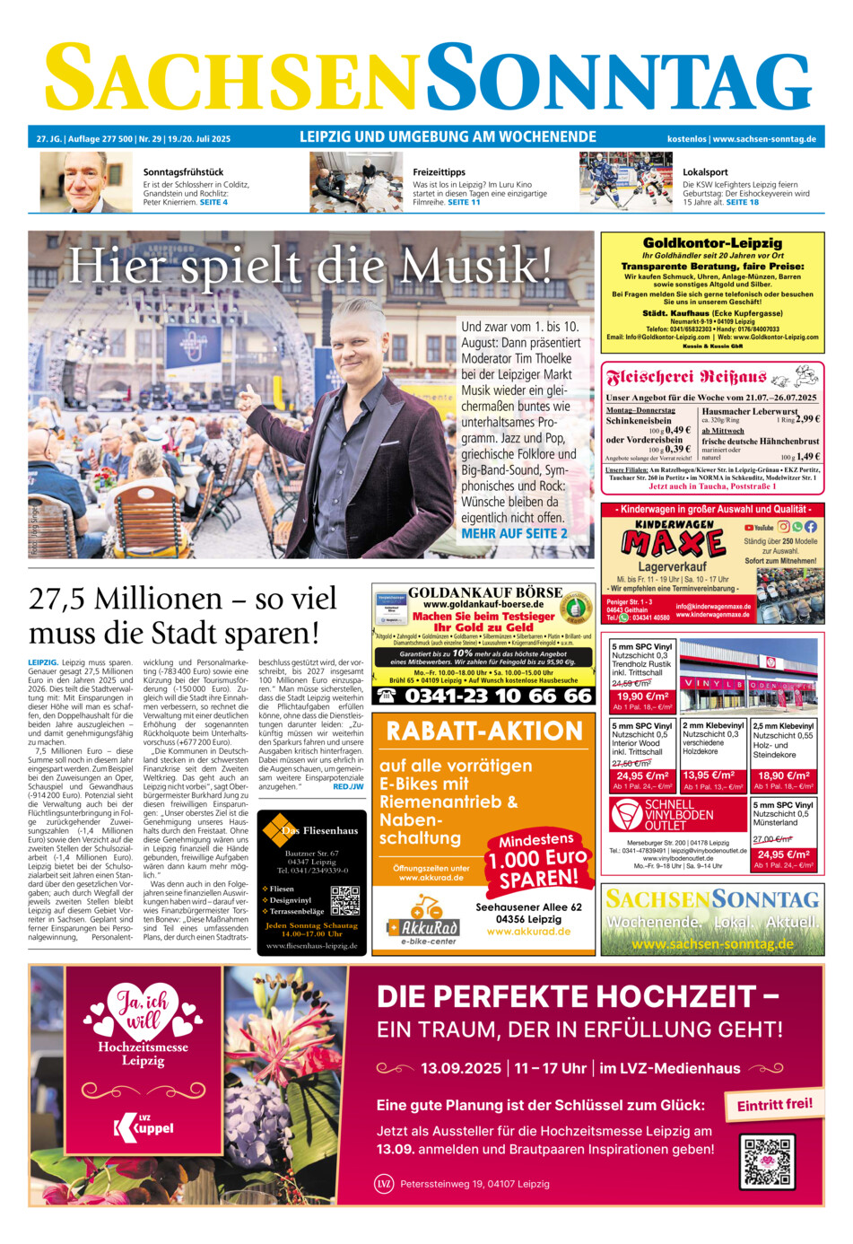 Sachsen-Sonntag Leipzig vom Samstag, 19.07.2025