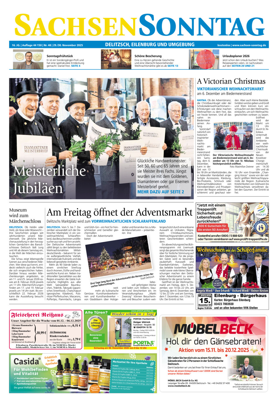 Sachsen-Sonntag Delitzsch_Eilenburg vom Samstag, 29.11.2025
