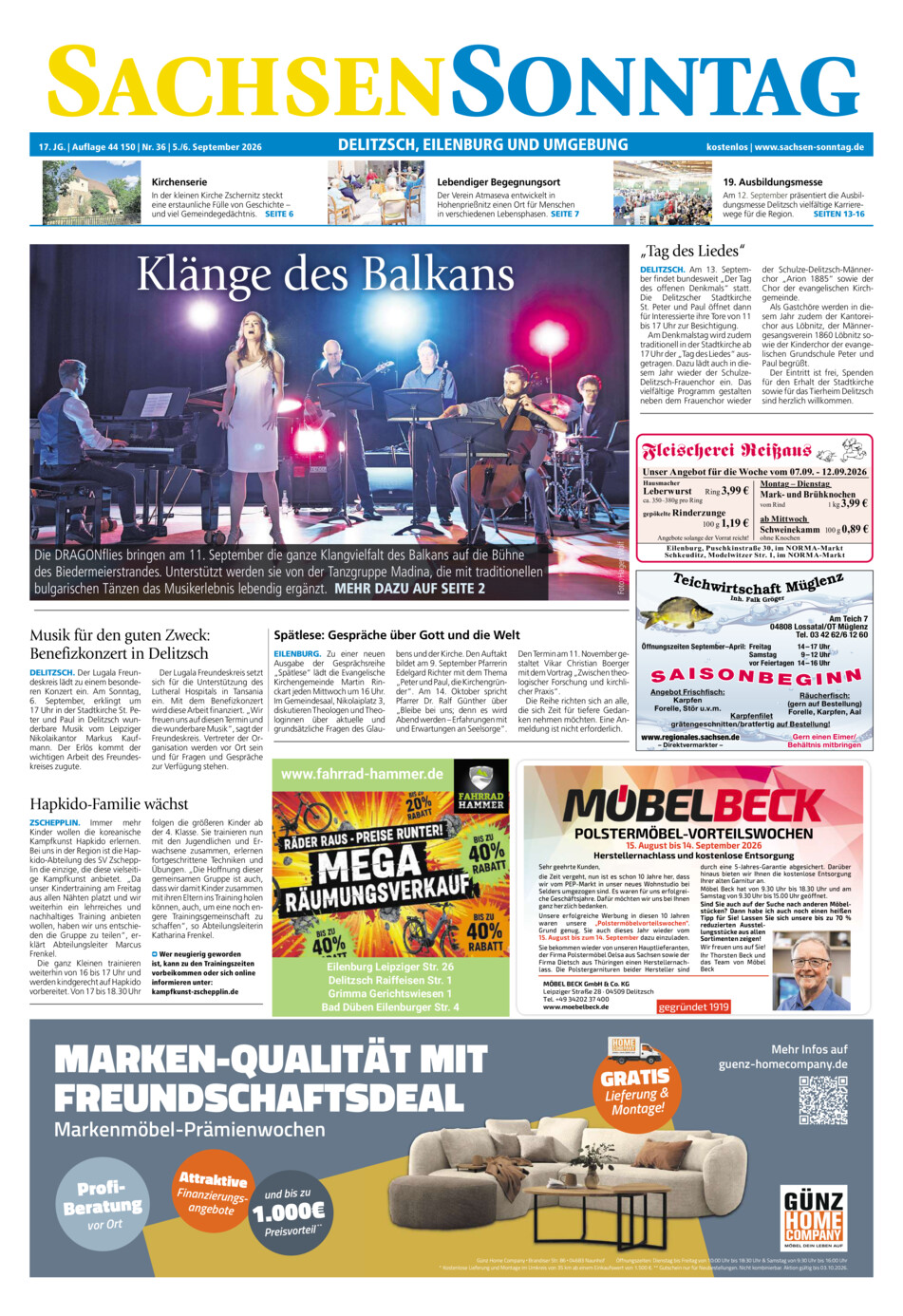 Sachsen-Sonntag Delitzsch_Eilenburg vom Samstag, 05.09.2026