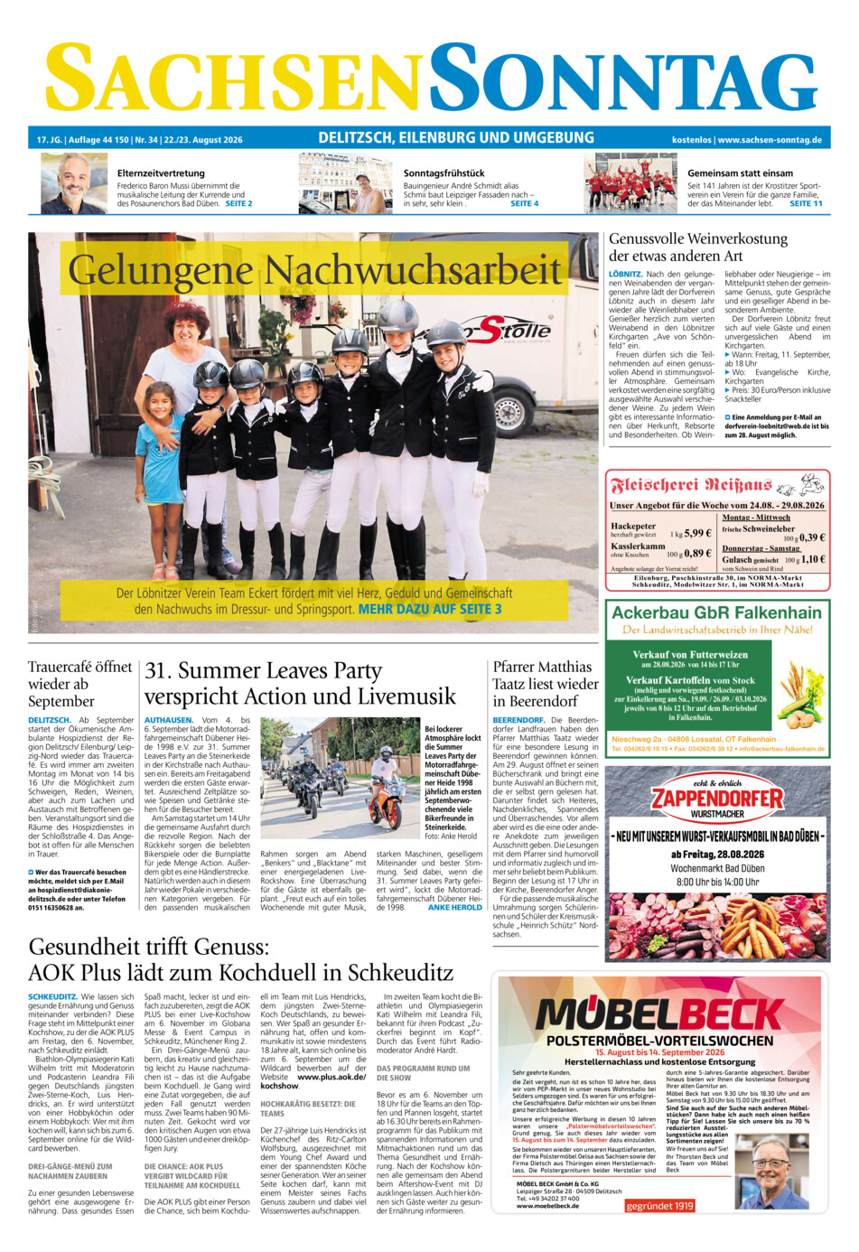 Sachsen-Sonntag Delitzsch_Eilenburg vom Samstag, 22.08.2026